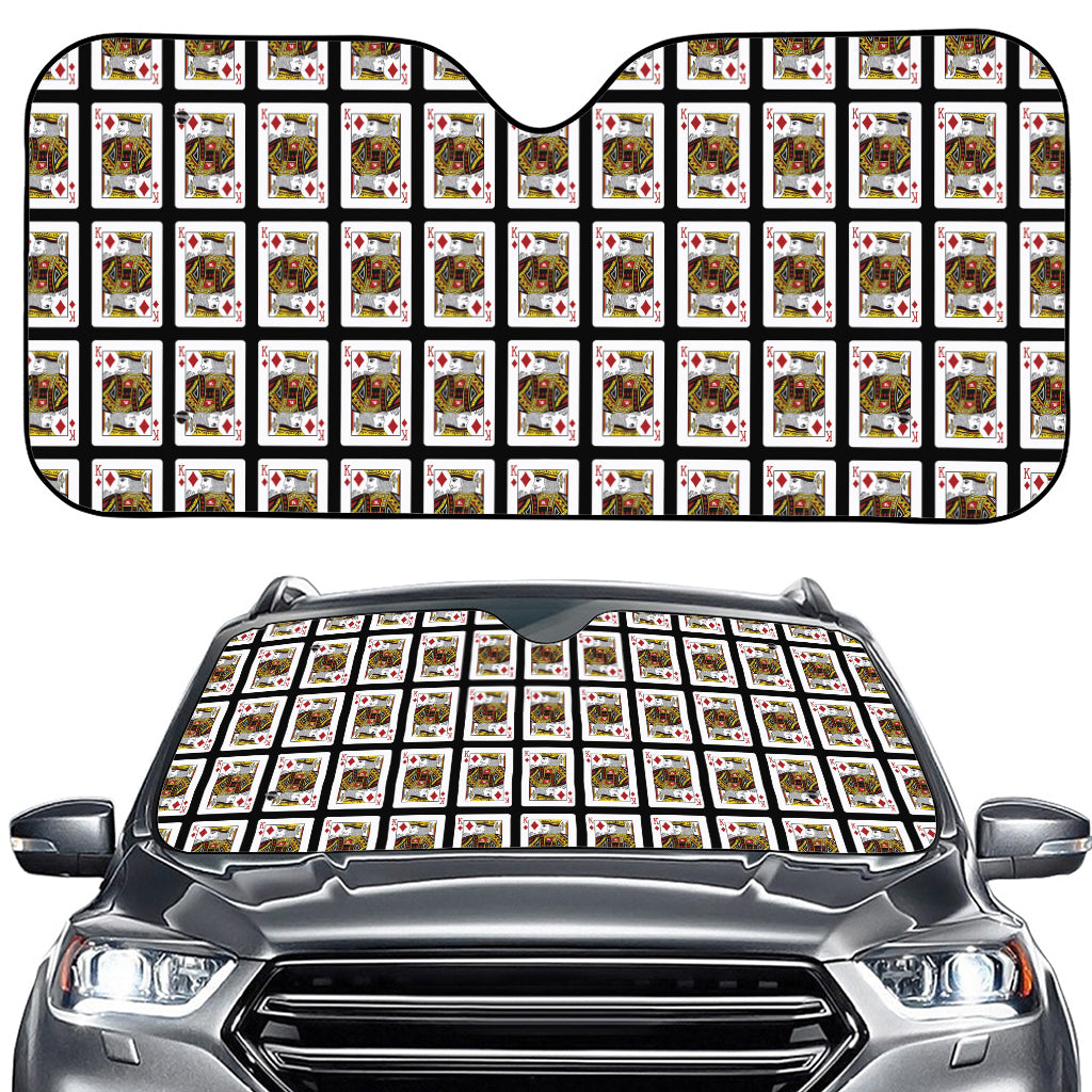 King Of Diamonds Pattern Print Car Windshield Sun Shade