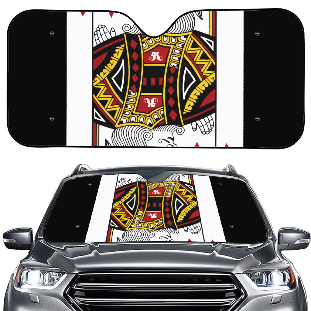 King Of Diamonds Playing Card Print Car Windshield Sun Shade