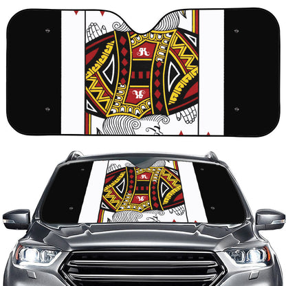 King Of Diamonds Playing Card Print Car Windshield Sun Shade