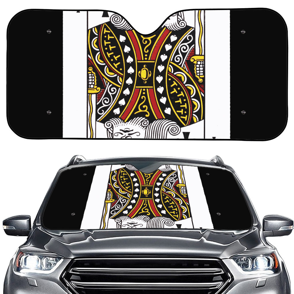 King Of Spades Playing Card Print Car Windshield Sun Shade