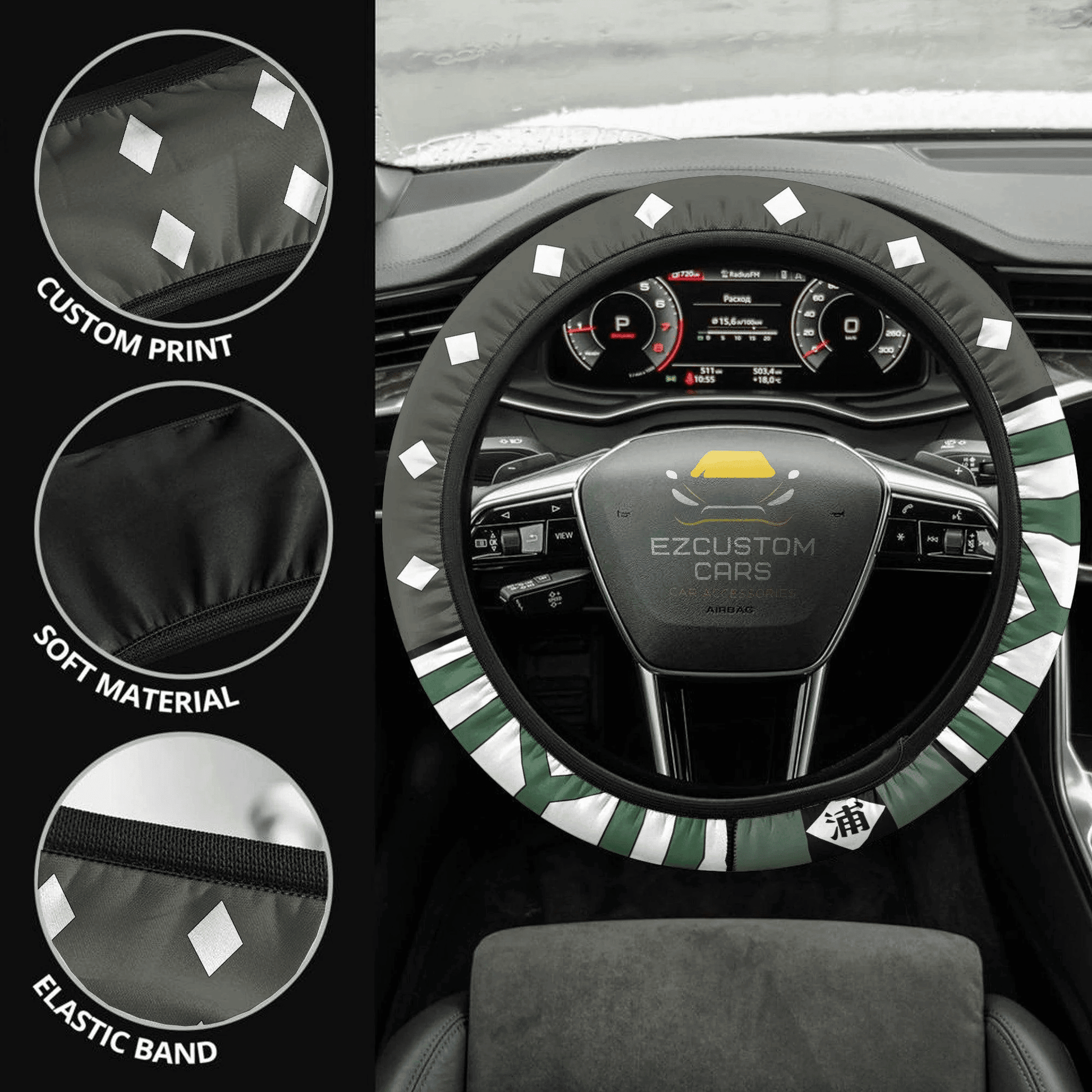 Kisuke Urahara Anime Steering Wheel Cover Custom Bleach Anime Car Accessories