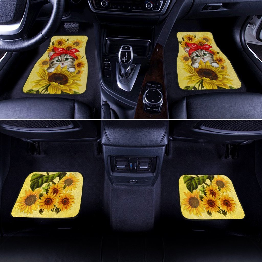 Kitty Cat Car Floor Mats Custom Sunflower Car Accessories