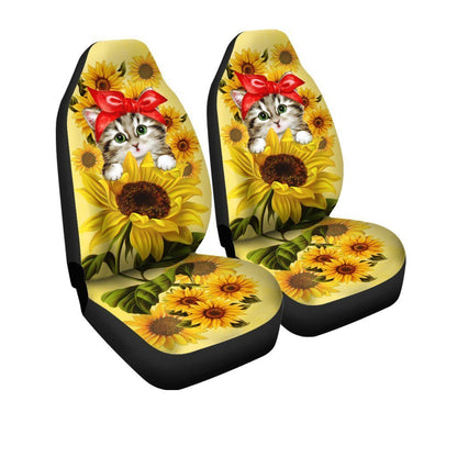 Kitty Cat Car Seat Covers Custom Sunflower Car Accessories