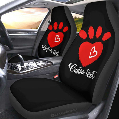 Kitty Dog Paw Love Car Seat Covers Custom Personalized Name Car Accessories