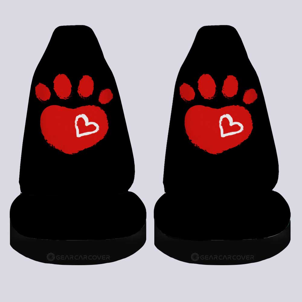 Kitty Dog Paw Love Car Seat Covers Custom Personalized Name Car Accessories