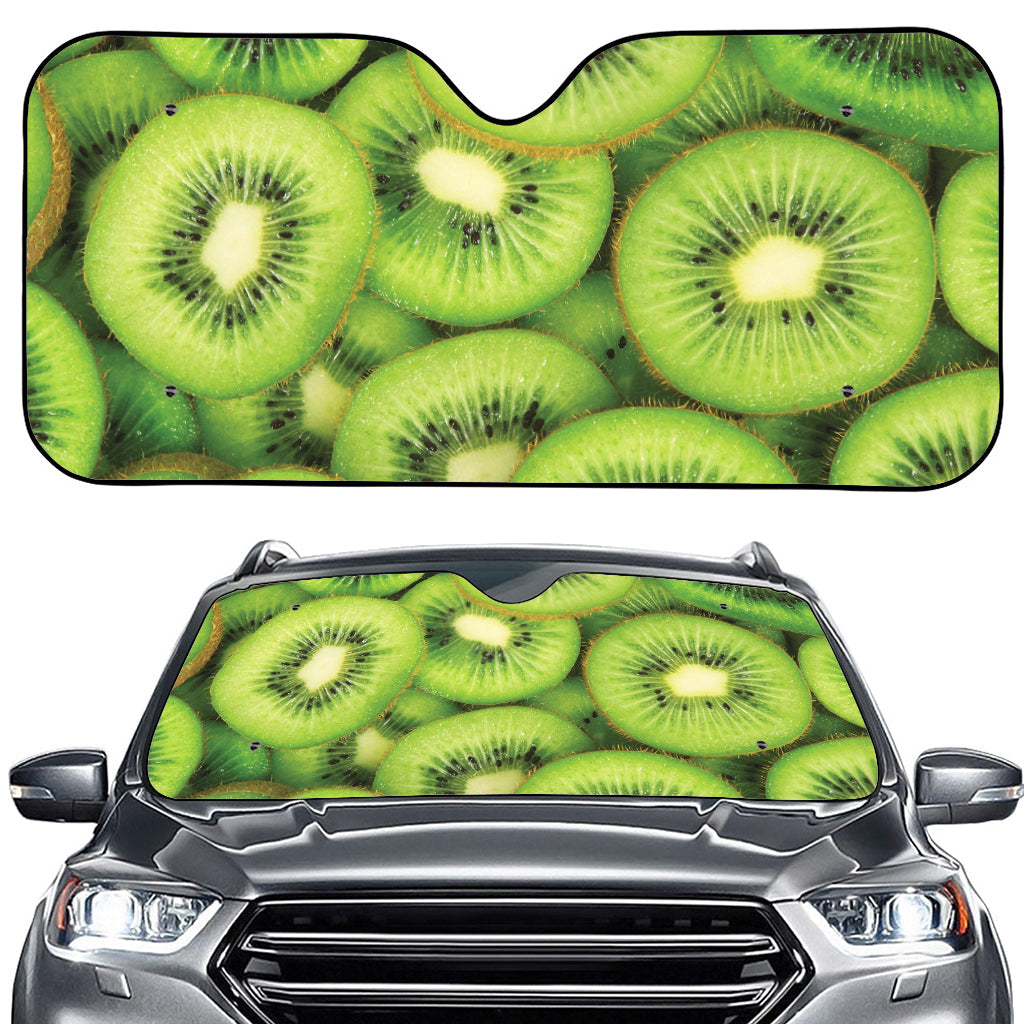 Kiwi Slices Print Car Windshield Sun Shade
