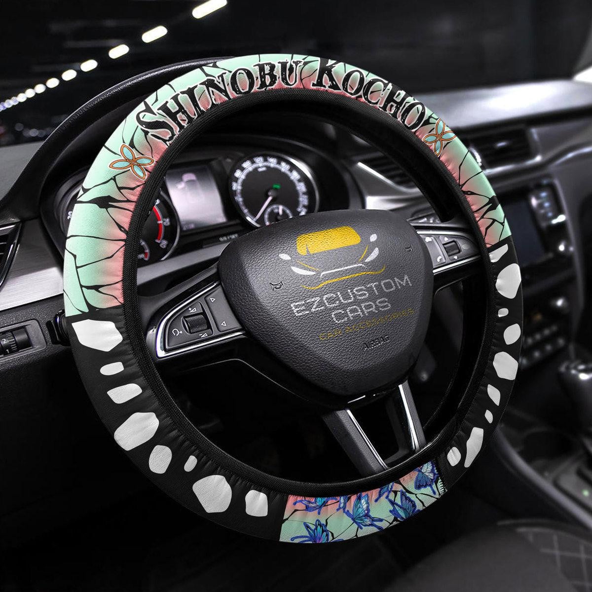 Kocho Shinobu Anime Steering Wheel Cover Custom Anime Demon Slayer Car Accessories