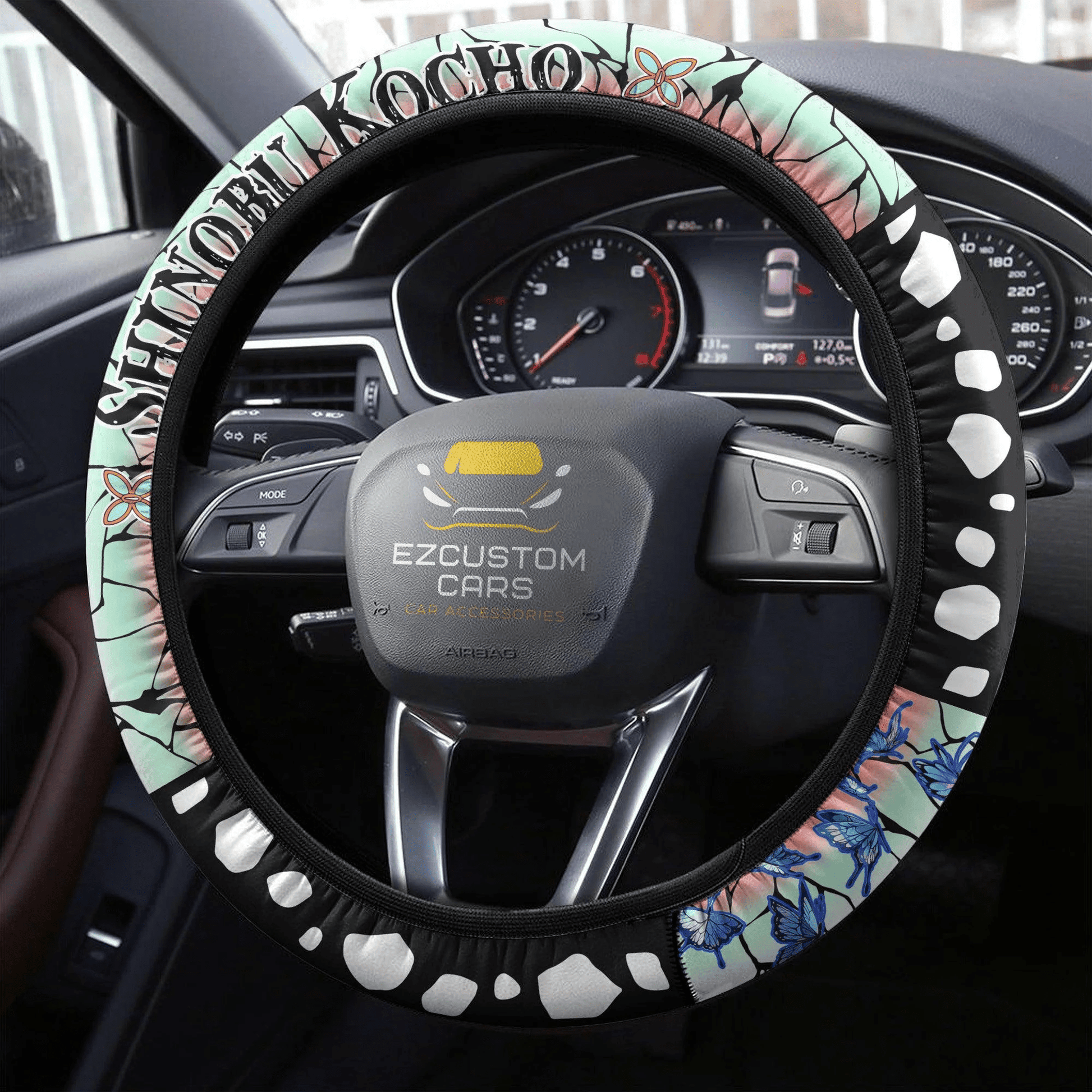 Kocho Shinobu Anime Steering Wheel Cover Custom Anime Demon Slayer Car Accessories