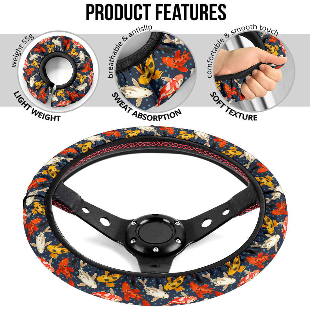 Koi Fish Premium Car Steering Wheel Cover