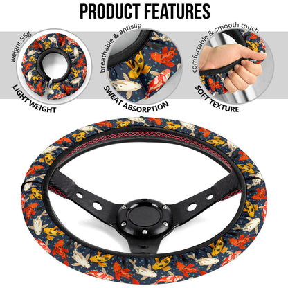 Koi Fish Premium Car Steering Wheel Cover