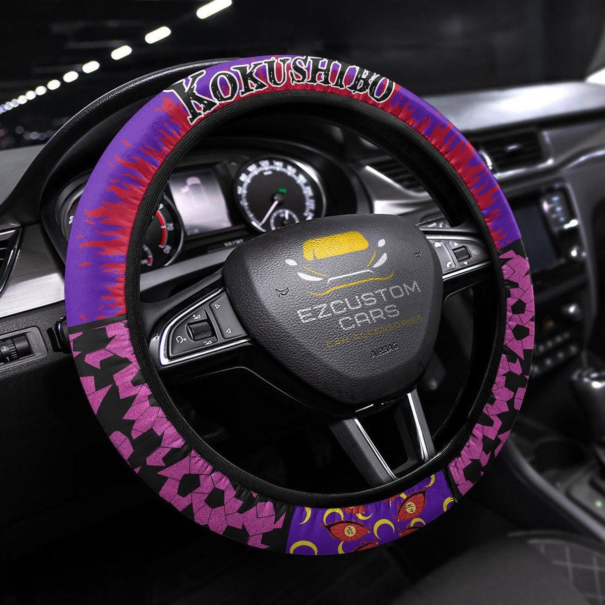 Kokushibo Anime Steering Wheel Cover Custom Anime Demon Slayer Car Accessories