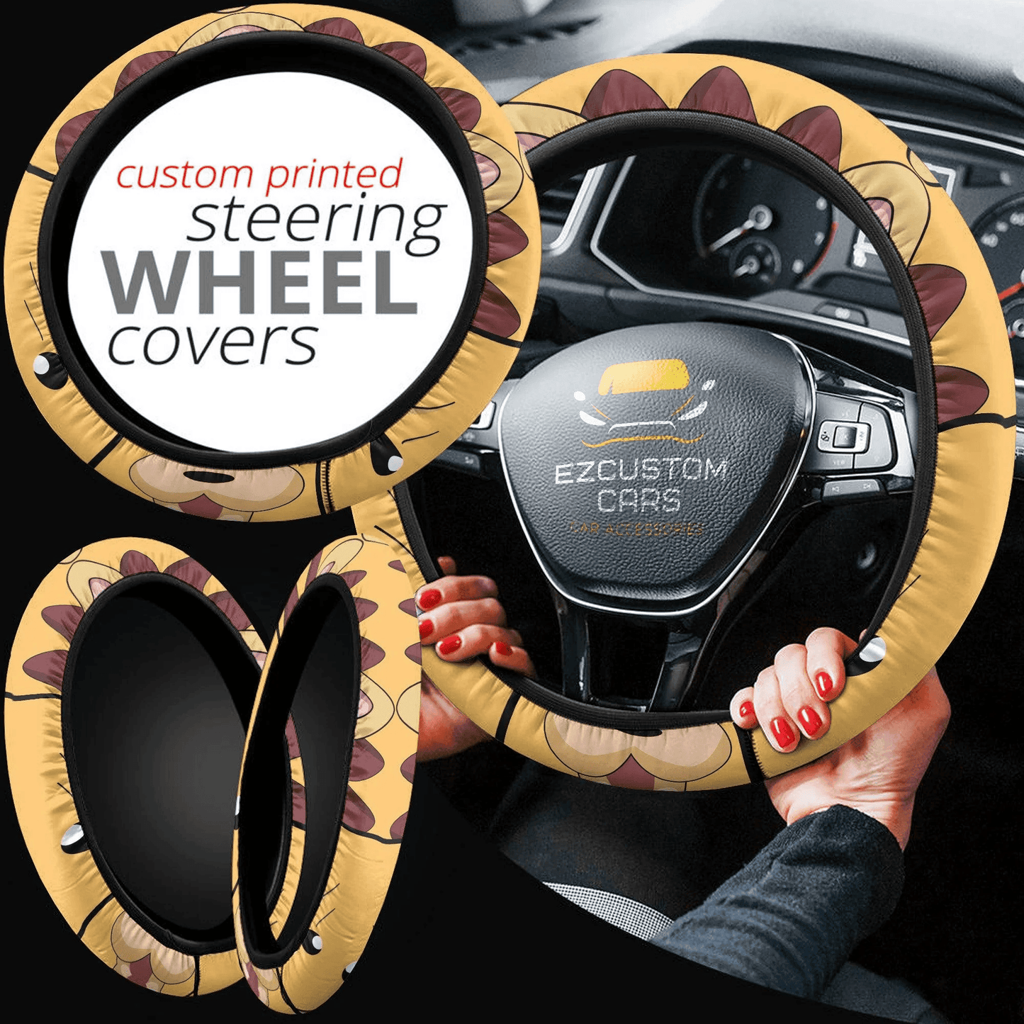 Kon Bleach Anime Steering Wheel Cover Custom Anime Car Accessories