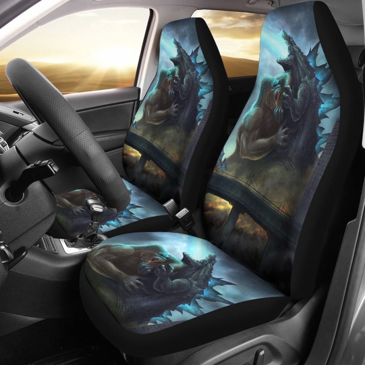 Kong Fight Godzilla 2020 Seat Covers Amazing Best Gift Ideas 2020 Universal Fit 090505