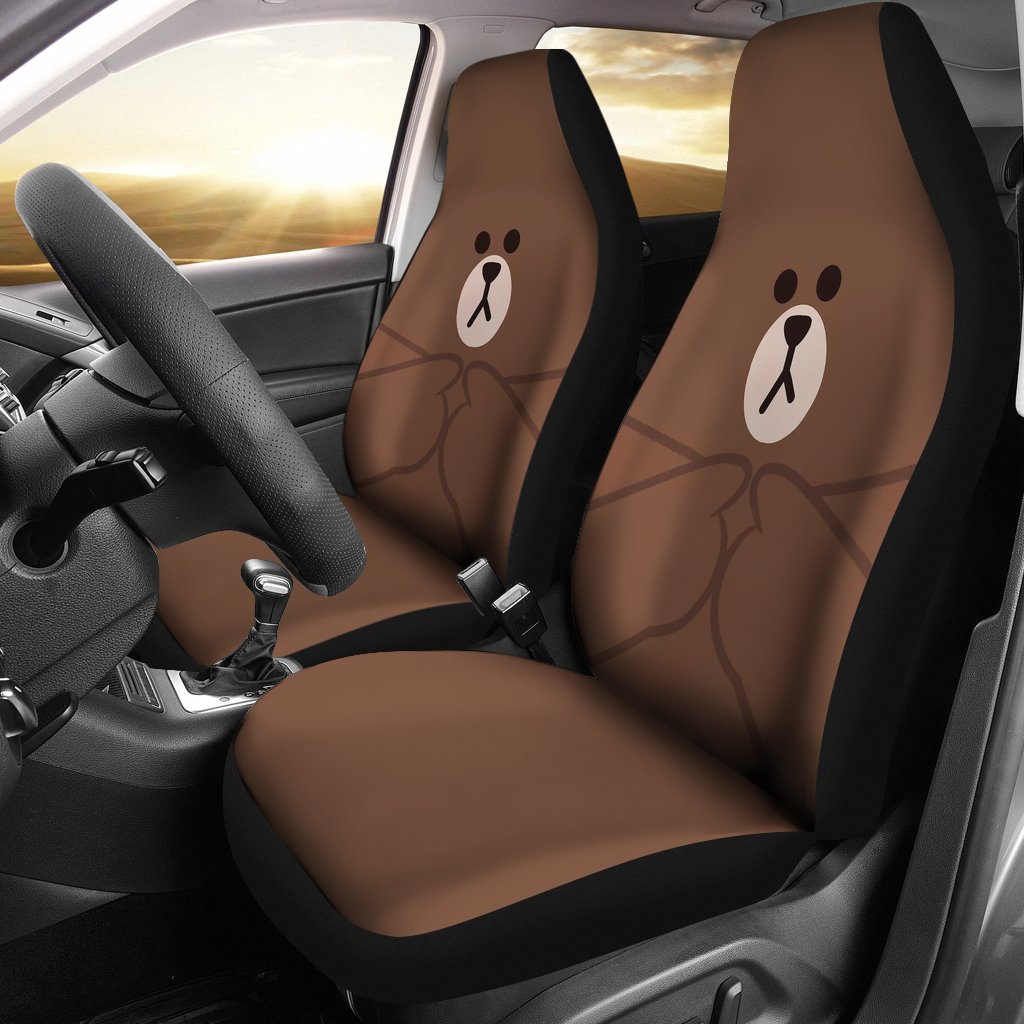 Korean Brown Bear Car Seat Covers