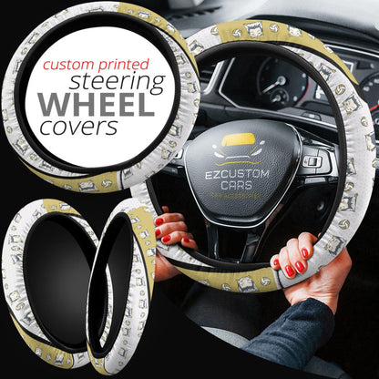 Kotaro Bokuto Anime Steering Wheel Cover Custom Haikyuu Anime Car Accessories