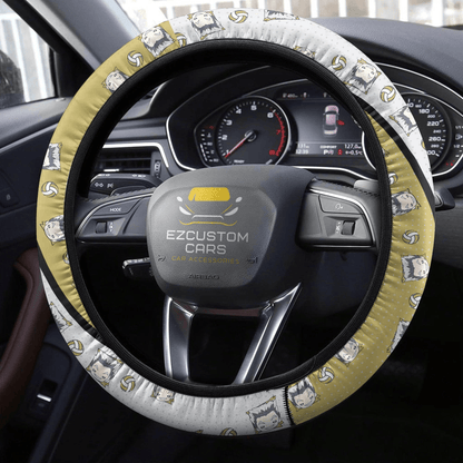 Kotaro Bokuto Anime Steering Wheel Cover Custom Haikyuu Anime Car Accessories
