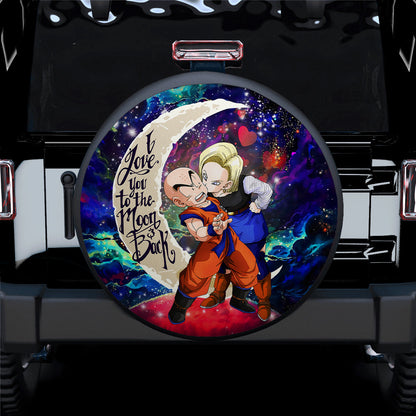Krillin And Android 18 Dragon Ball Love You To The Moon Galaxy Car Spare Tire Cover