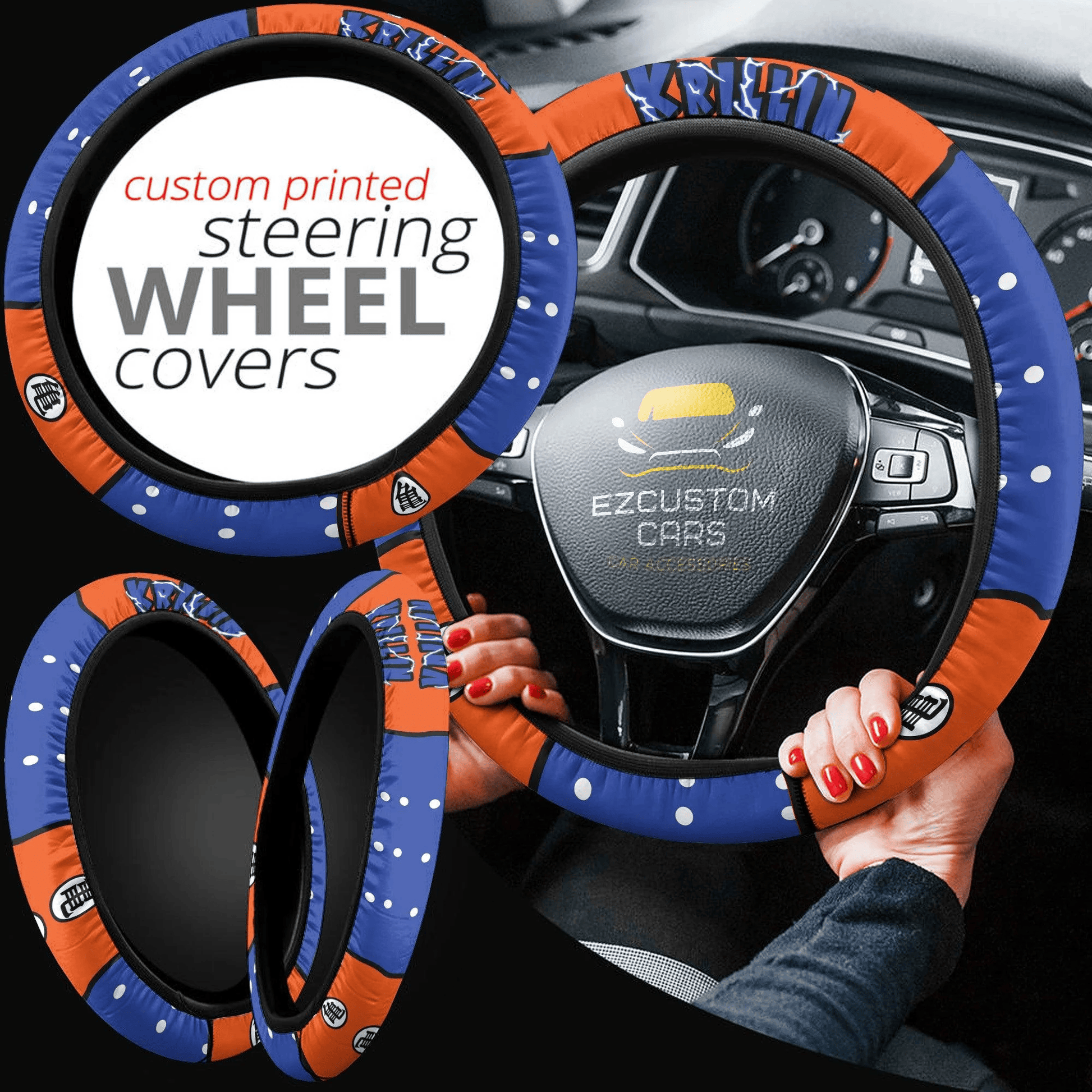 Krillin Anime Steering Wheel Cover Custom Dragon Ball Anime Car Accessories