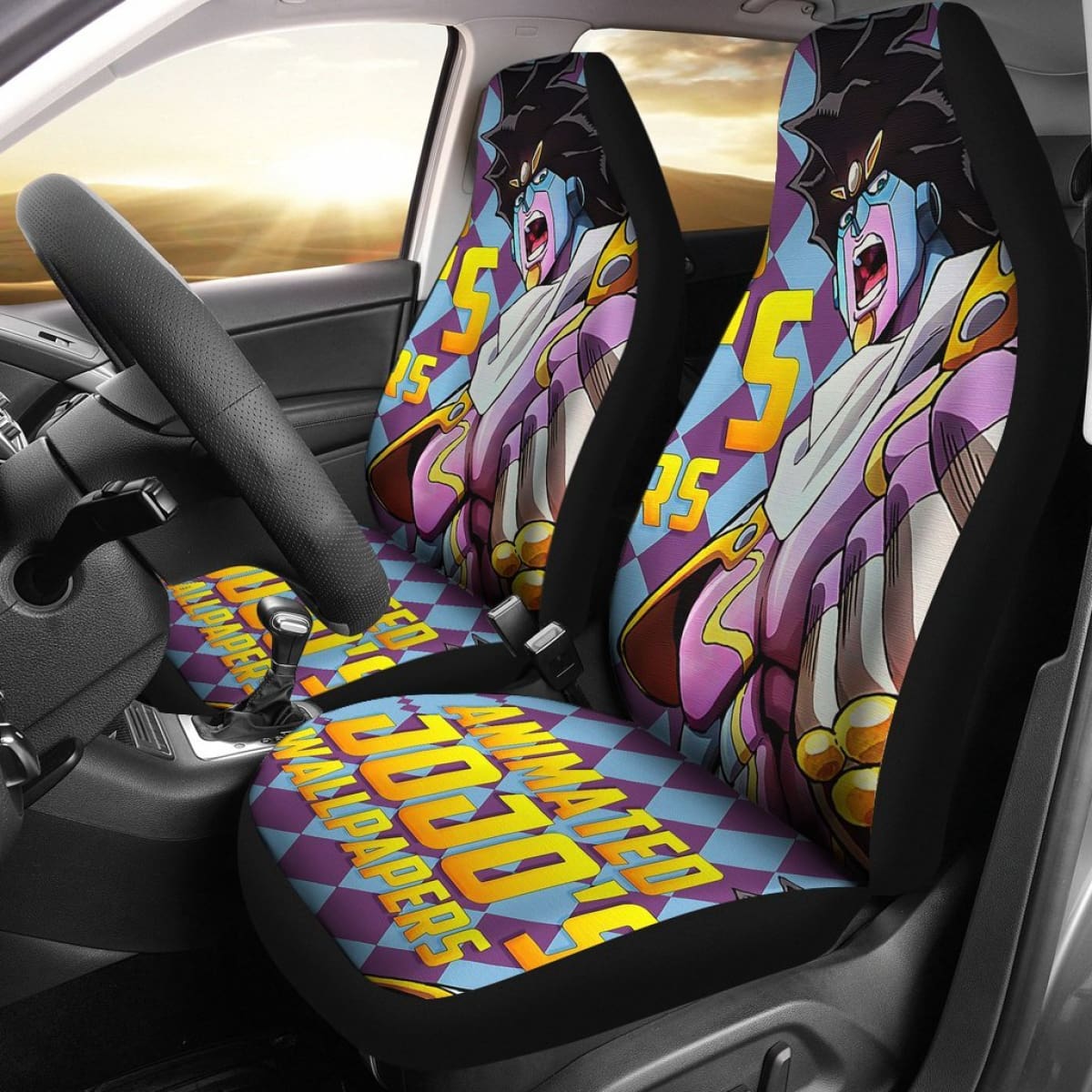 Kujo Jotaro Art Car Seat Covers JoJo's Bizarre Adventure Universal Fit 210212