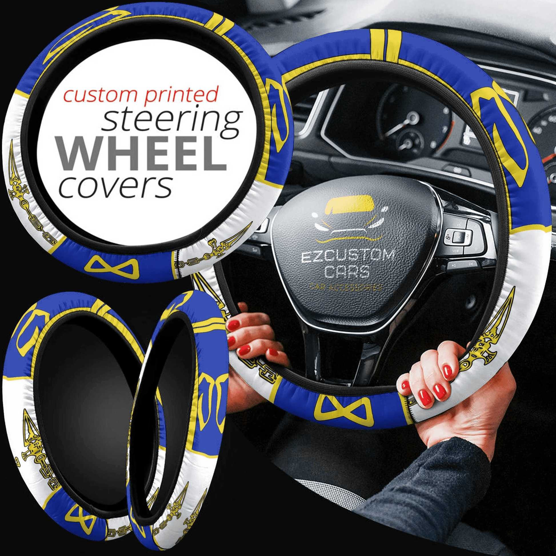 Kurapika Anime Steering Wheel Cover Custom Hunter x Hunter Anime Car Accessories