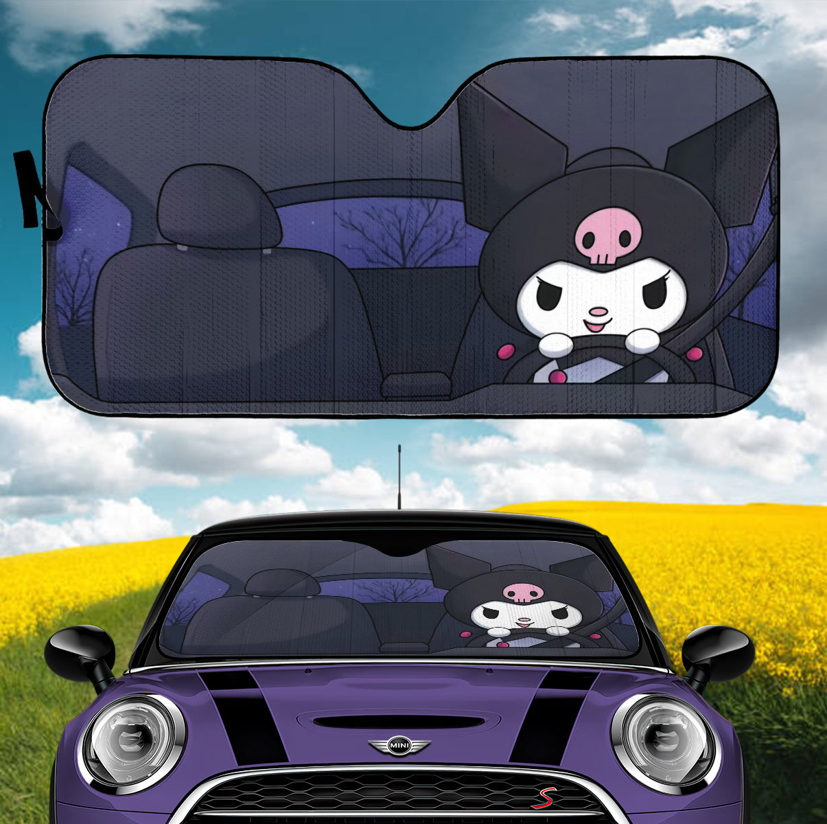 Kuromi Car Auto Sunshades