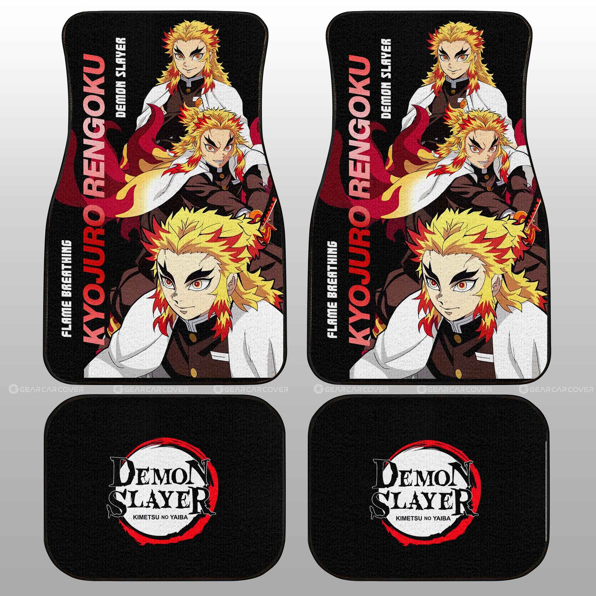 Kyojuro Rengoku Car Floor Mats Custom Demon Slayer Anime
