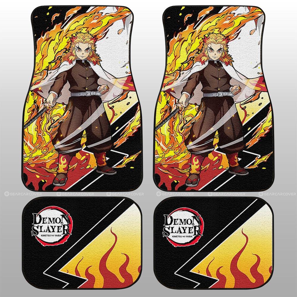 Kyoujurou Rengoku Car Floor Mats Custom Demon Slayer Anime Car Accessories