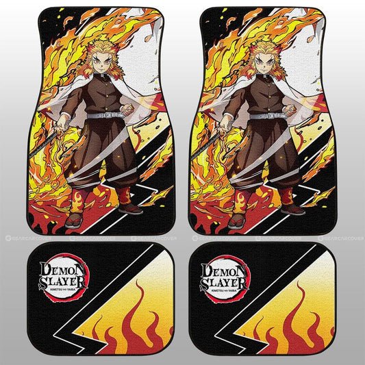 Kyoujurou Rengoku Car Floor Mats Custom Demon Slayer Anime Car Accessories