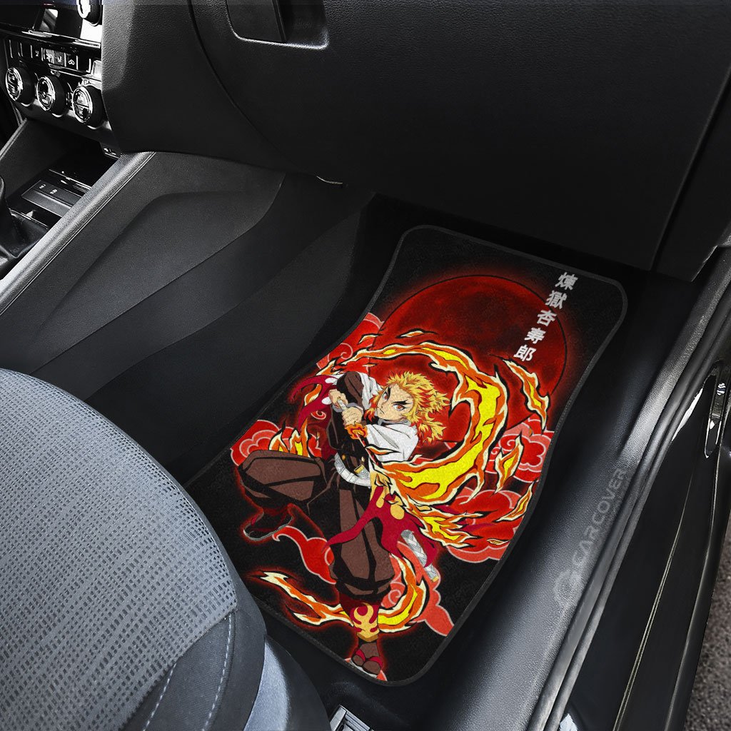 Kyoujurou Rengoku Car Floor Mats Custom Demon Slayer Anime Car Interior Accessories