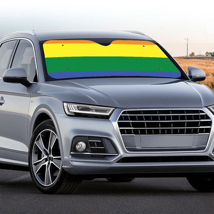 LGBT Pride Rainbow Striped Print Car Windshield Sun Shade