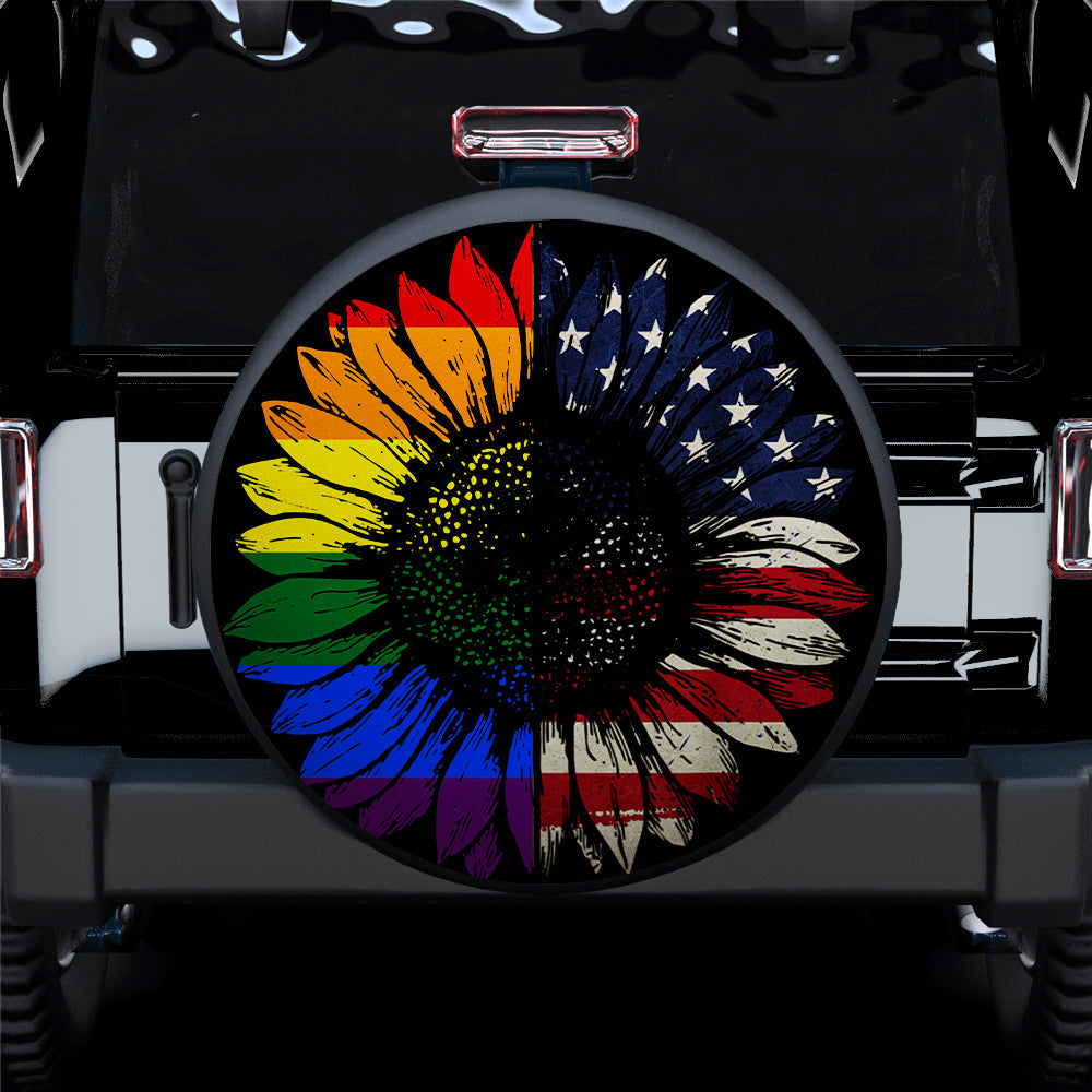 LGBT USA America Sunflower Jeep Car Spare Tire Cover