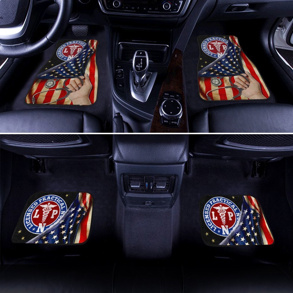 LPN Nurse Car Floor Mats Custom American Flag Car Accessories