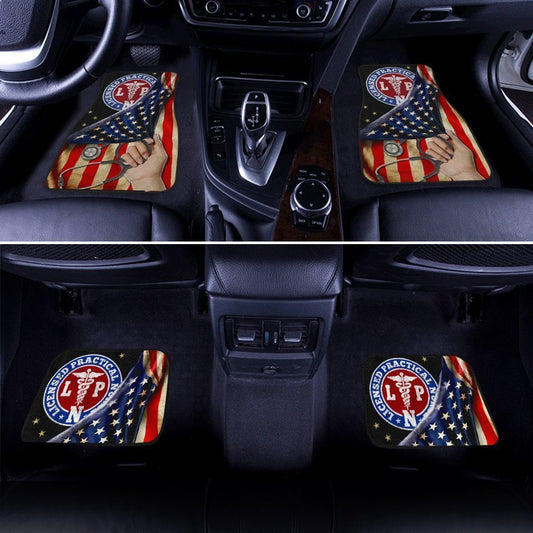 LPN Nurse Car Floor Mats Custom American Flag Car Accessories