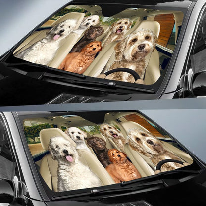 Labradoodle Car All Over Printed 3D Sun Shade