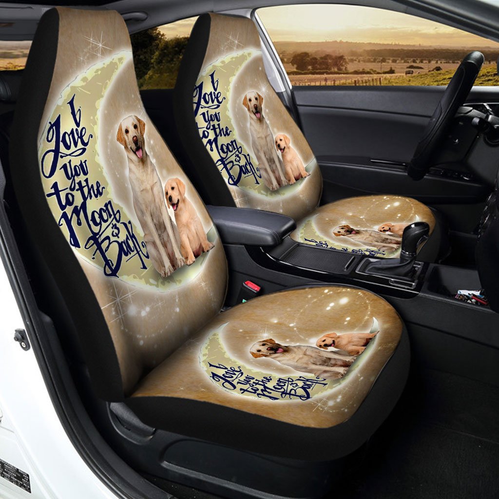 Labrador Car Seat Covers Custom I Love You To The Moon And Back Labrador Dog Car Accessories