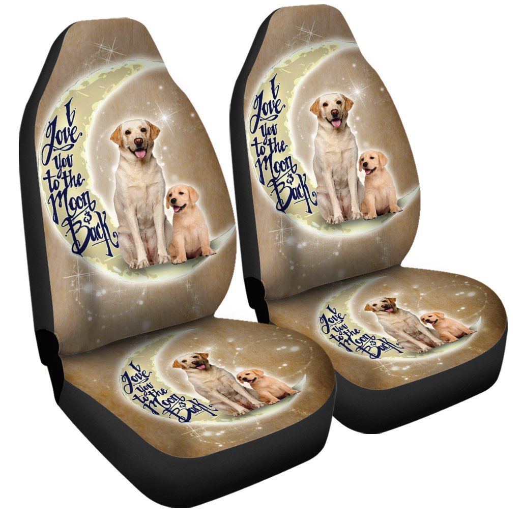 Labrador Car Seat Covers Custom I Love You To The Moon And Back Labrador Dog Car Accessories