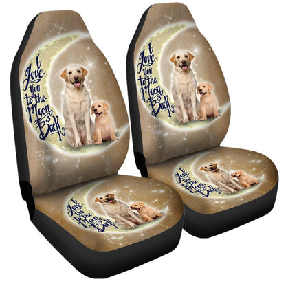 Labrador Car Seat Covers Custom I Love You To The Moon And Back Labrador Dog Car Accessories