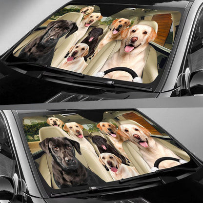 Labrador Retriever Car All Over Printed 3D Sun Shade
