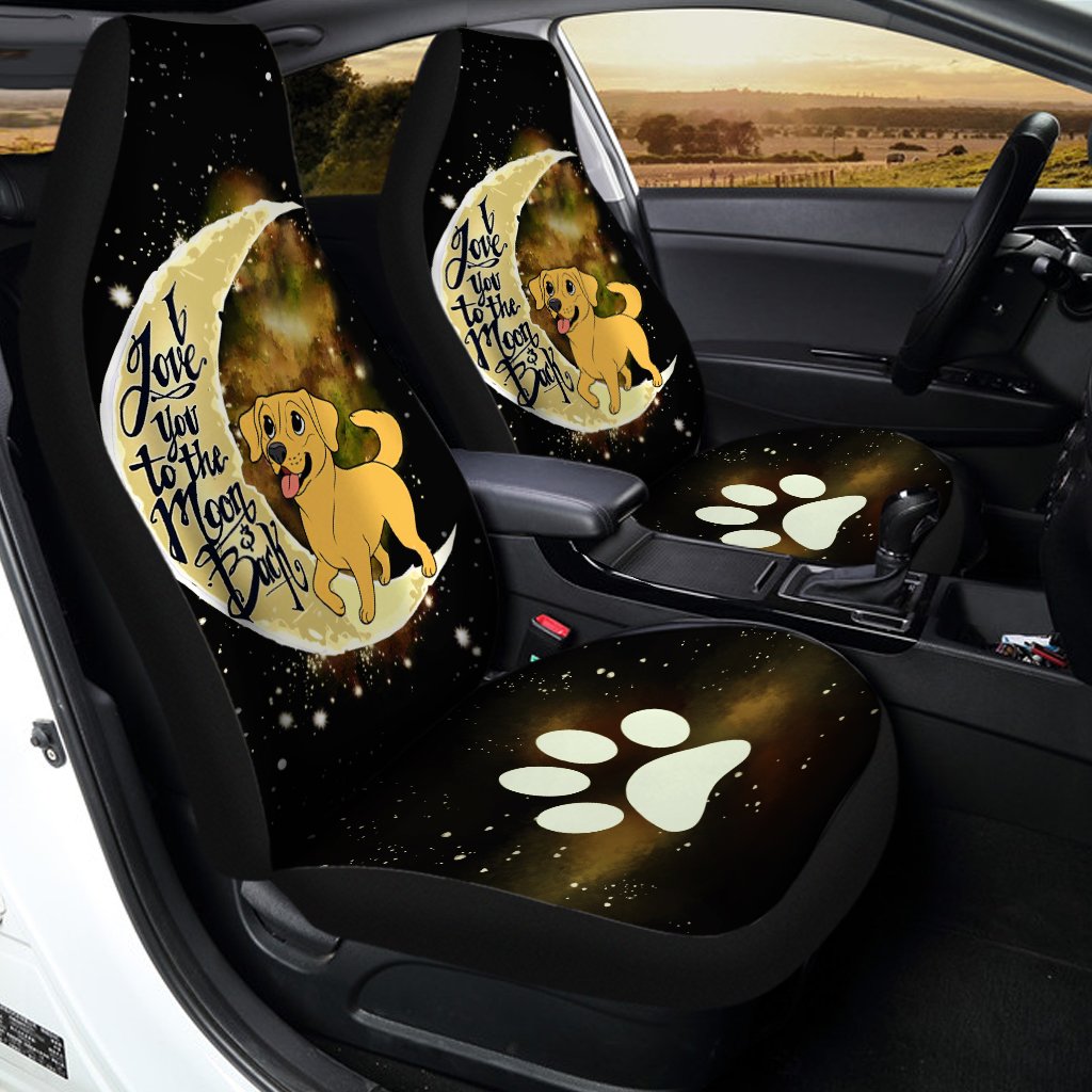 Labrador Retriever Car Seat Covers I Love You To The Moon and Back Gift Idea For Dog Lovers