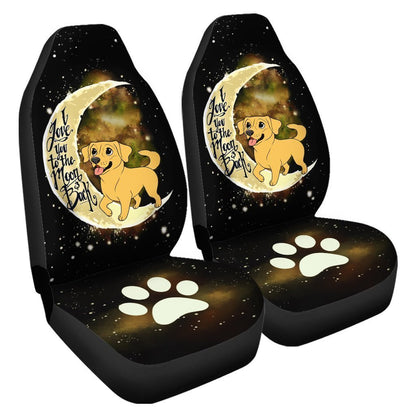 Labrador Retriever Car Seat Covers I Love You To The Moon and Back Gift Idea For Dog Lovers