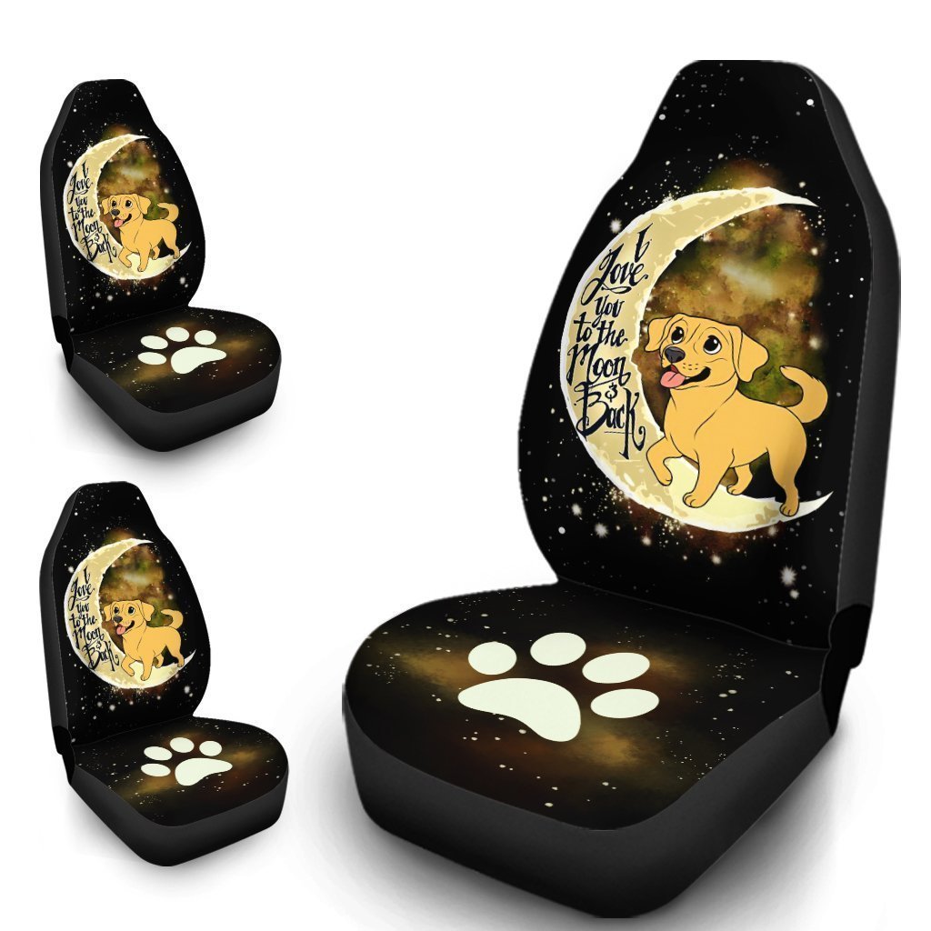 Labrador Retriever Car Seat Covers I Love You To The Moon and Back Gift Idea For Dog Lovers