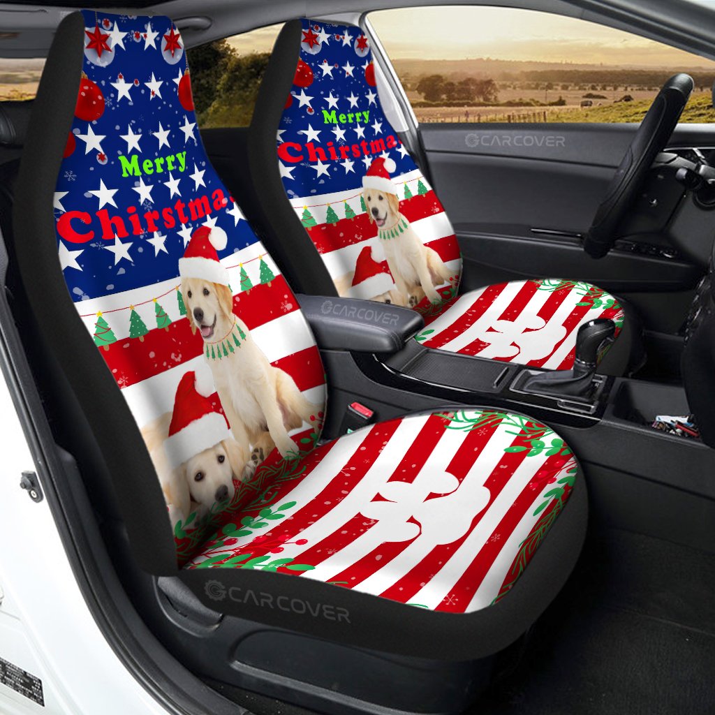 Labrador Retrievers Car Seat Covers Custom Christmas Dog Car Accessories