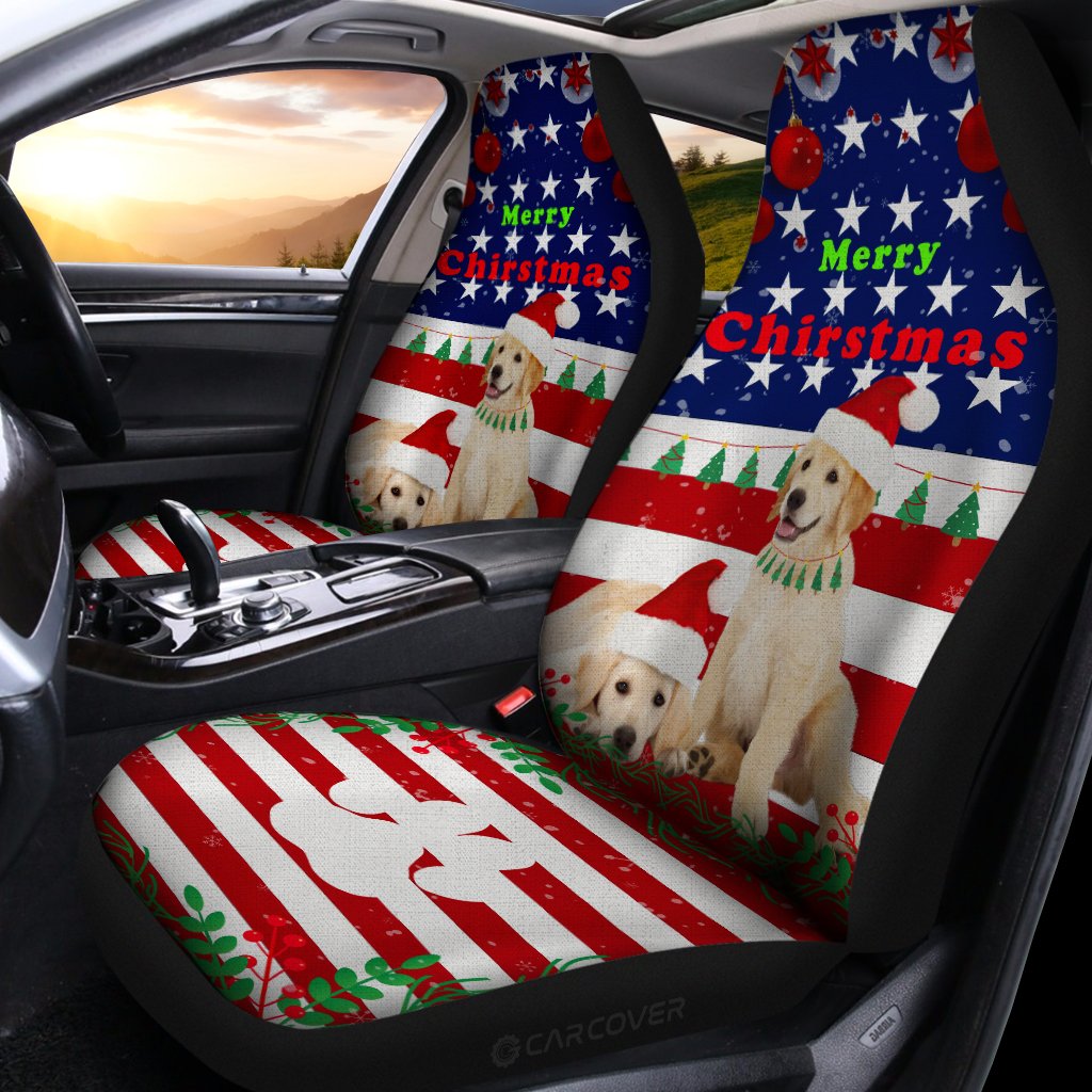 Labrador Retrievers Car Seat Covers Custom Christmas Dog Car Accessories