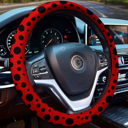 Lady Bug Steering Wheel Cover Custom Animal Skin Printed Car Interior Accessories