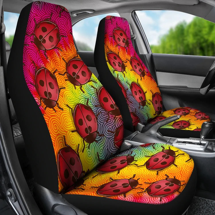 Lady Bug Swirl Car Seat Cover