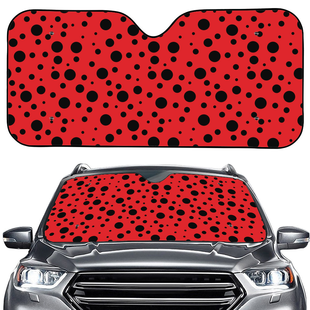 Ladybug Spots Pattern Print Car Windshield Sun Shade
