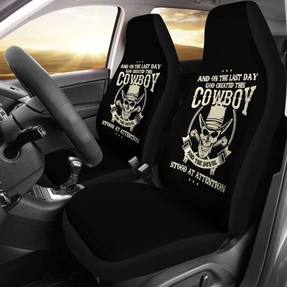 Last Day God Created This Cowboy Car Seat Covers 918 Universal Fit