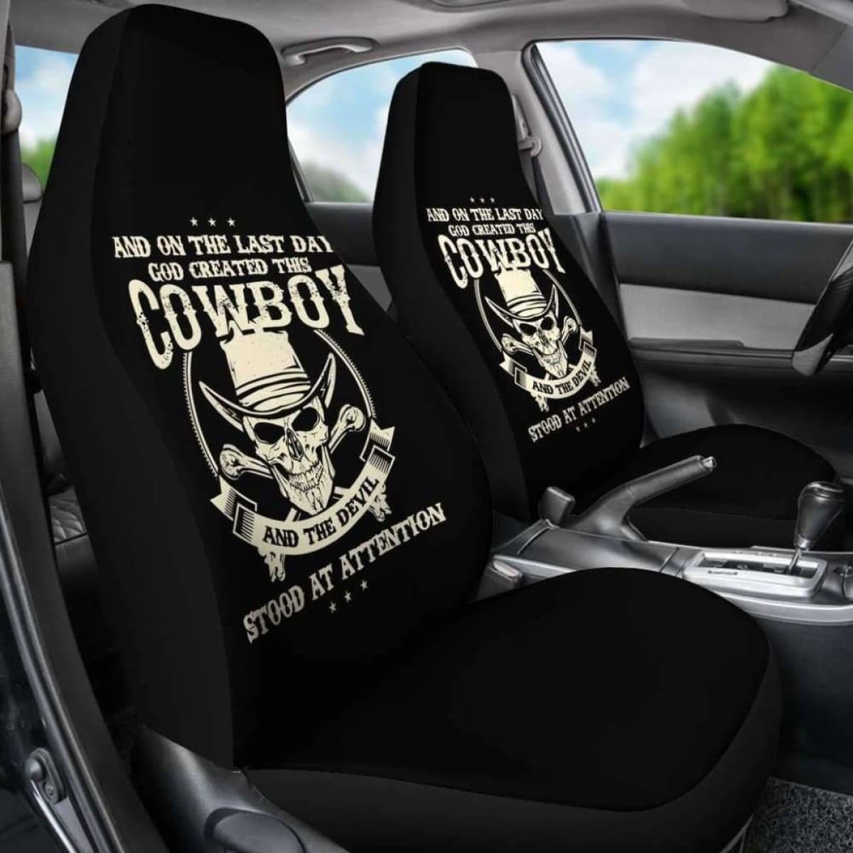Last Day God Created This Cowboy Car Seat Covers 918 Universal Fit