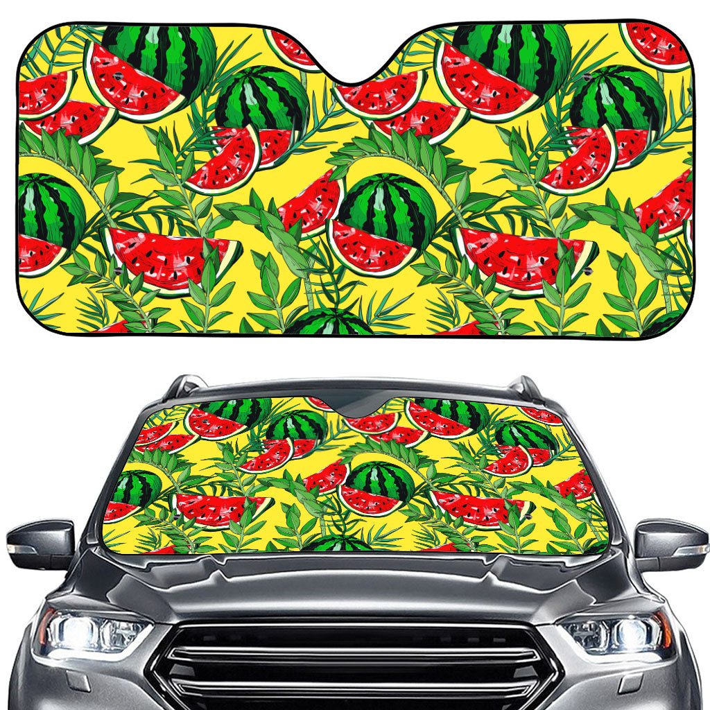 Leaf Watermelon Pieces Pattern Print Car Windshield Sun Shade