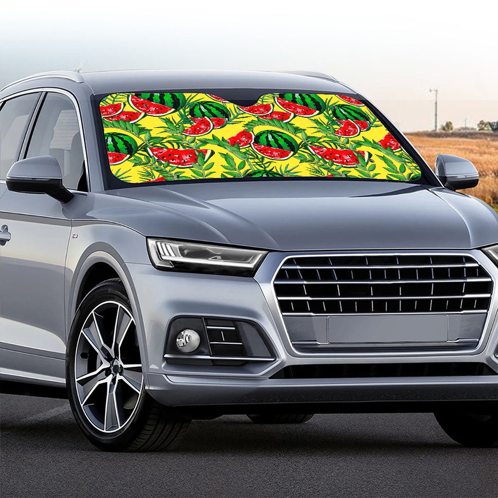 Leaf Watermelon Pieces Pattern Print Car Windshield Sun Shade